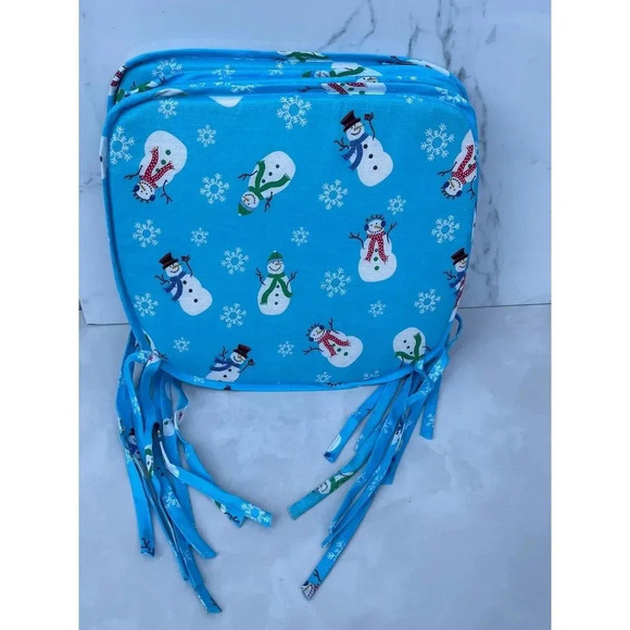 Chair Folded Pillows Kids Adjustable Drawstring Christmas Prints Blue Sz 13x14 - Picture 1 of 10